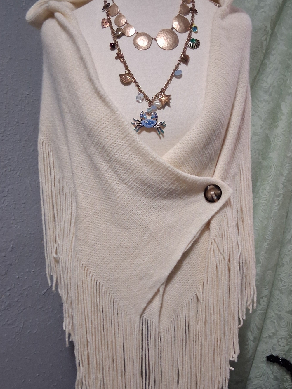 Earthbound Trading Co. Fringe Hooded Poncho-